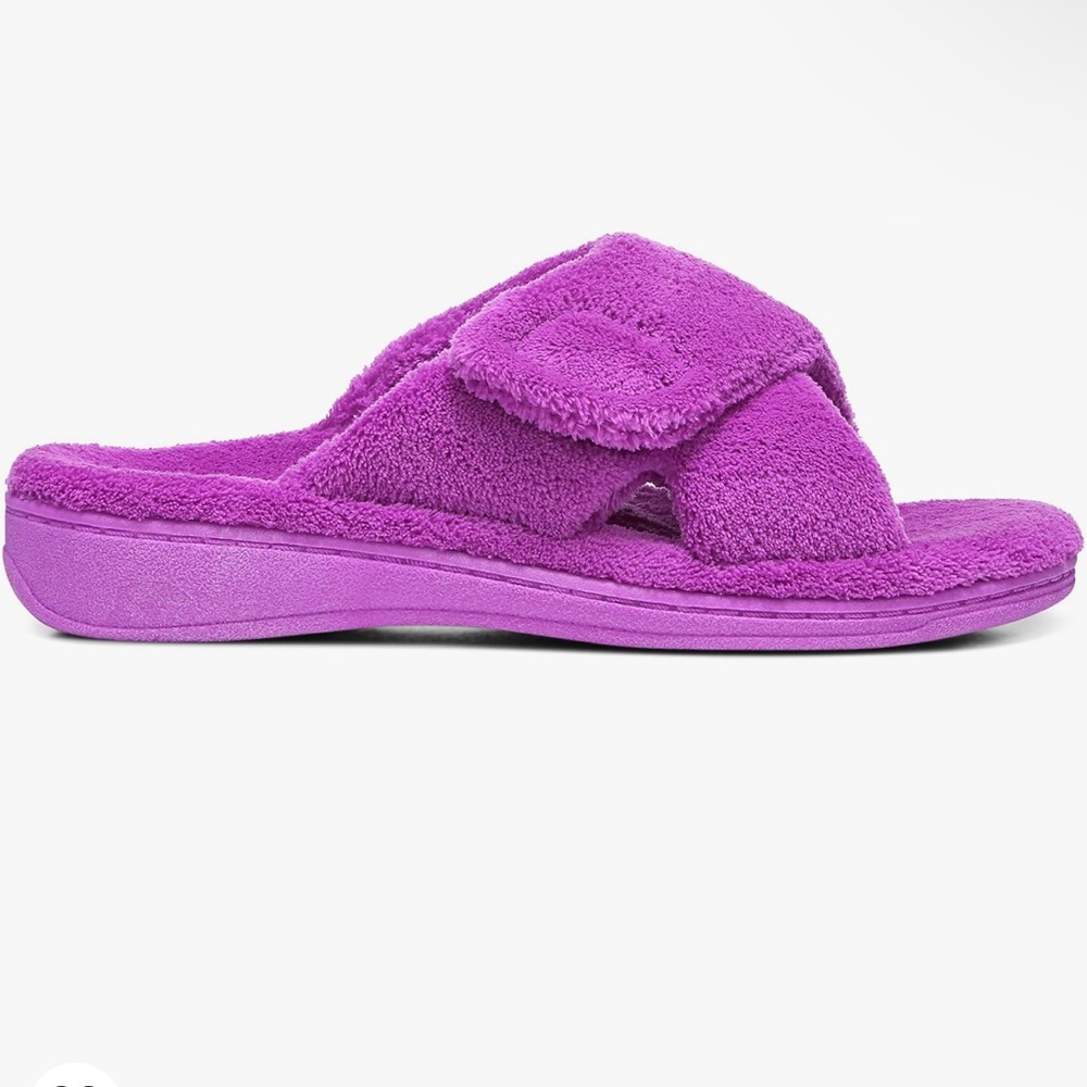 Fuzzy Purple Slide Sandals